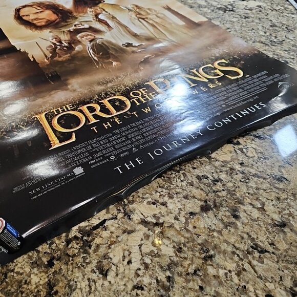 LORD OF THE RINGS THE TWO TOWERS MOVIE POSTER Rare Original DS 27x40 Has Rip - Picture 2 of 8